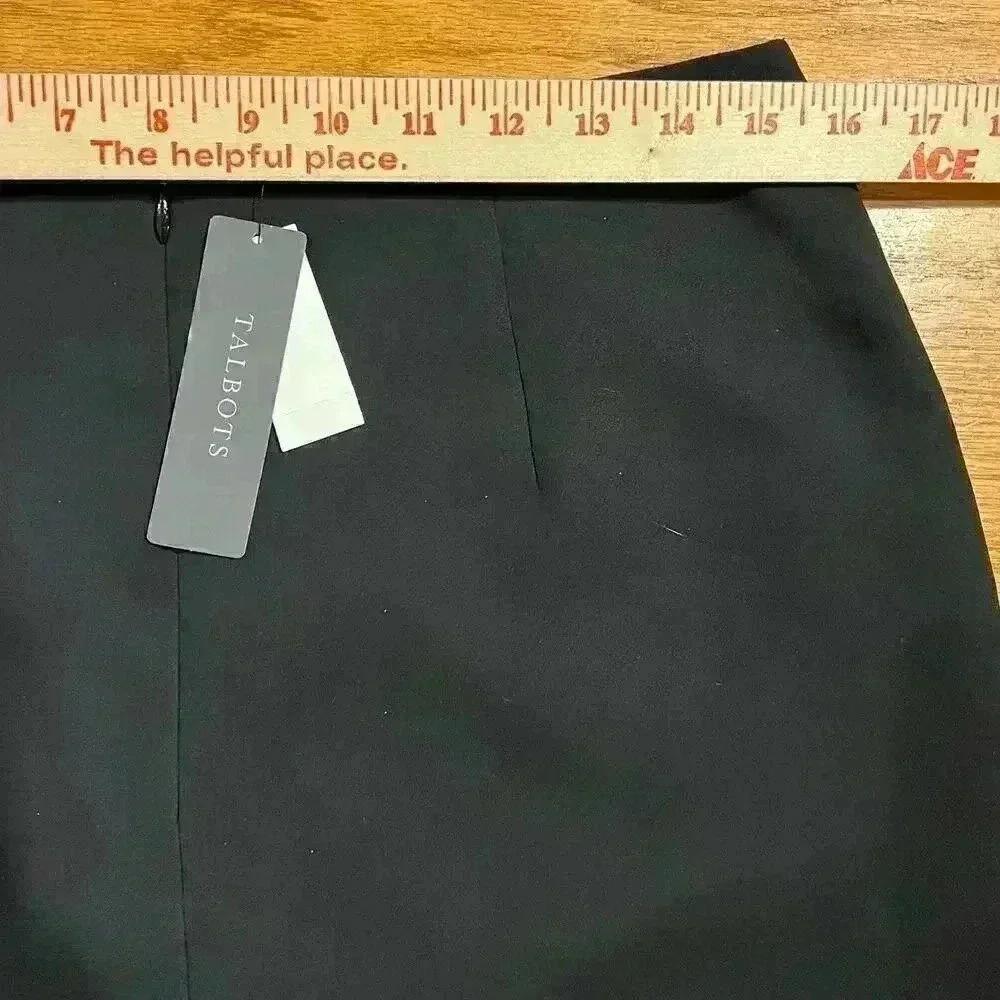 NWT Talbots Black Pencil Skirt Size 8 Business Casual Office Career Stretch - Picture 4 of 5